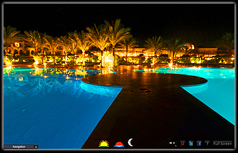Panoramas of day changing to night